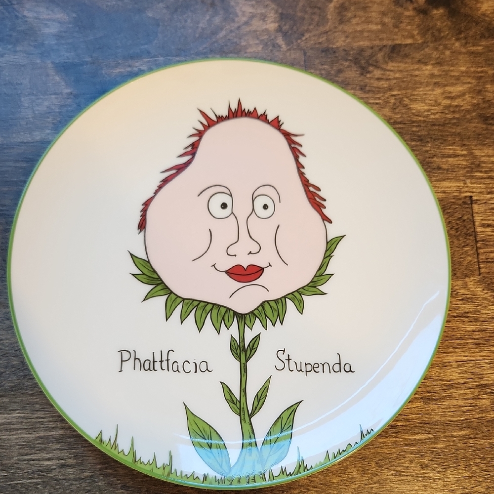 Scully And Scully Whimsical Floral Botany Nonsense Plate - Phattfacia Stupenda